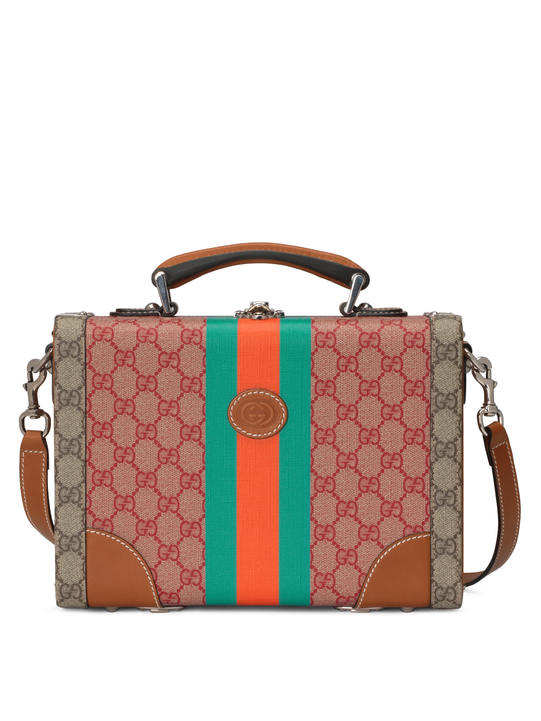 GUCCI兔年主題限定系列印花撞色手提硬箱。NT$173,600(古馳提供)