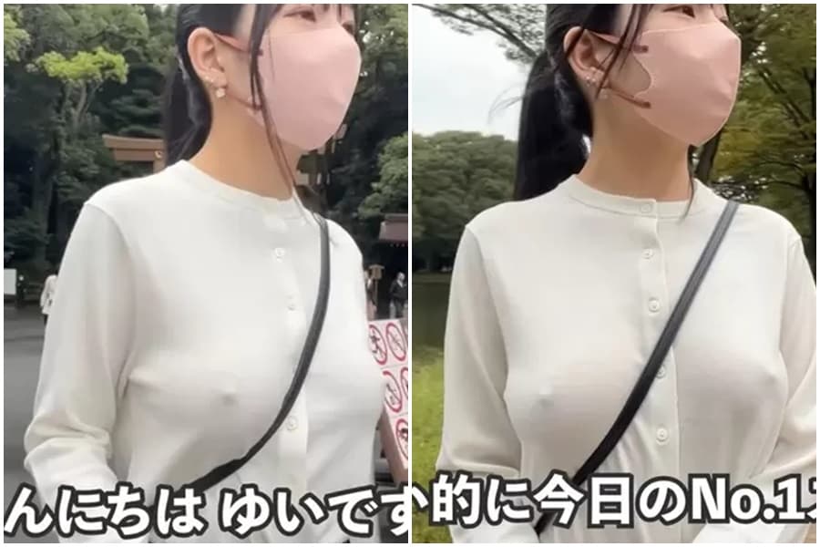 YouTube結依(ゆい)近日上傳2部無罩散步影片,影片一曝光,就吸引超過300萬多人觀看。(翻攝自ゆい散歩YouTube)