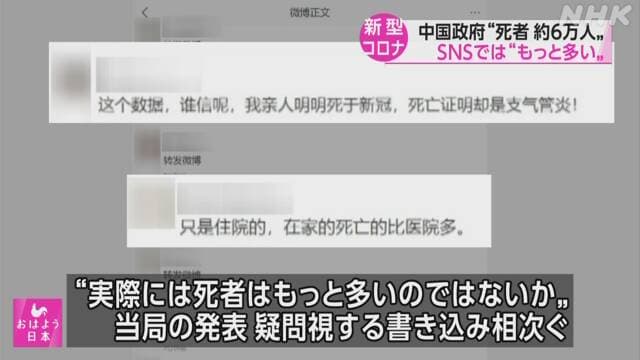 不少中國微博網友不相信政府的數據。(翻自《NHK》)