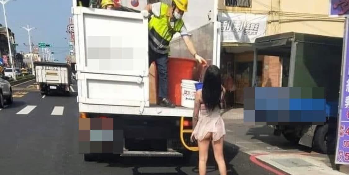 針對辣妹倒垃圾,有不少網友表示「桃園人都知道」。(翻攝自爆廢公社)