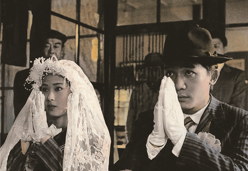 梁朝偉與辛樹芬在《悲情城市》依傳統古禮舉行婚禮,這場結婚戲令梁朝偉充滿回憶。(牽猴子)