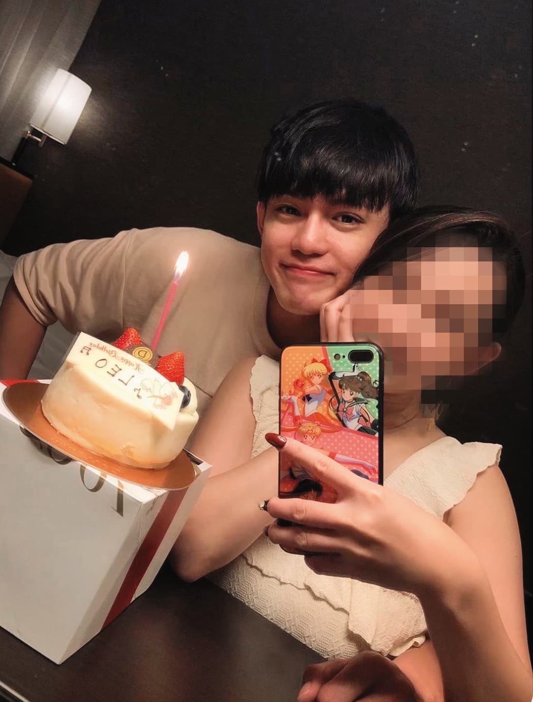 呂杰陽(左)和前女友甜蜜慶生,美好畫面歷歷在目。(讀者提供)