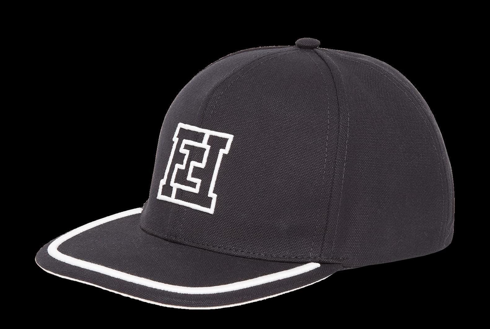 FF logo黑色球帽飾有白色緄邊,充滿濃濃的校園運動風。〈FENDI提供〉