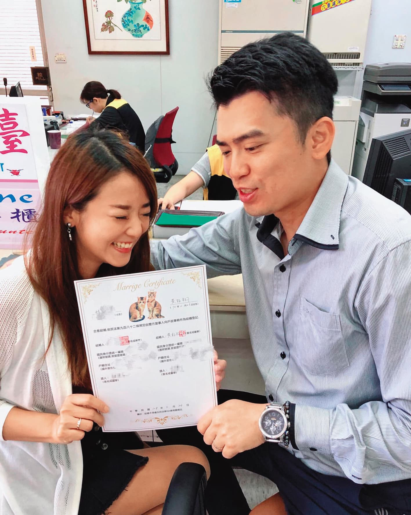 阿翔和林匯喬在2019年5月登記結婚,同年生下一子。(翻攝自林匯喬臉書)