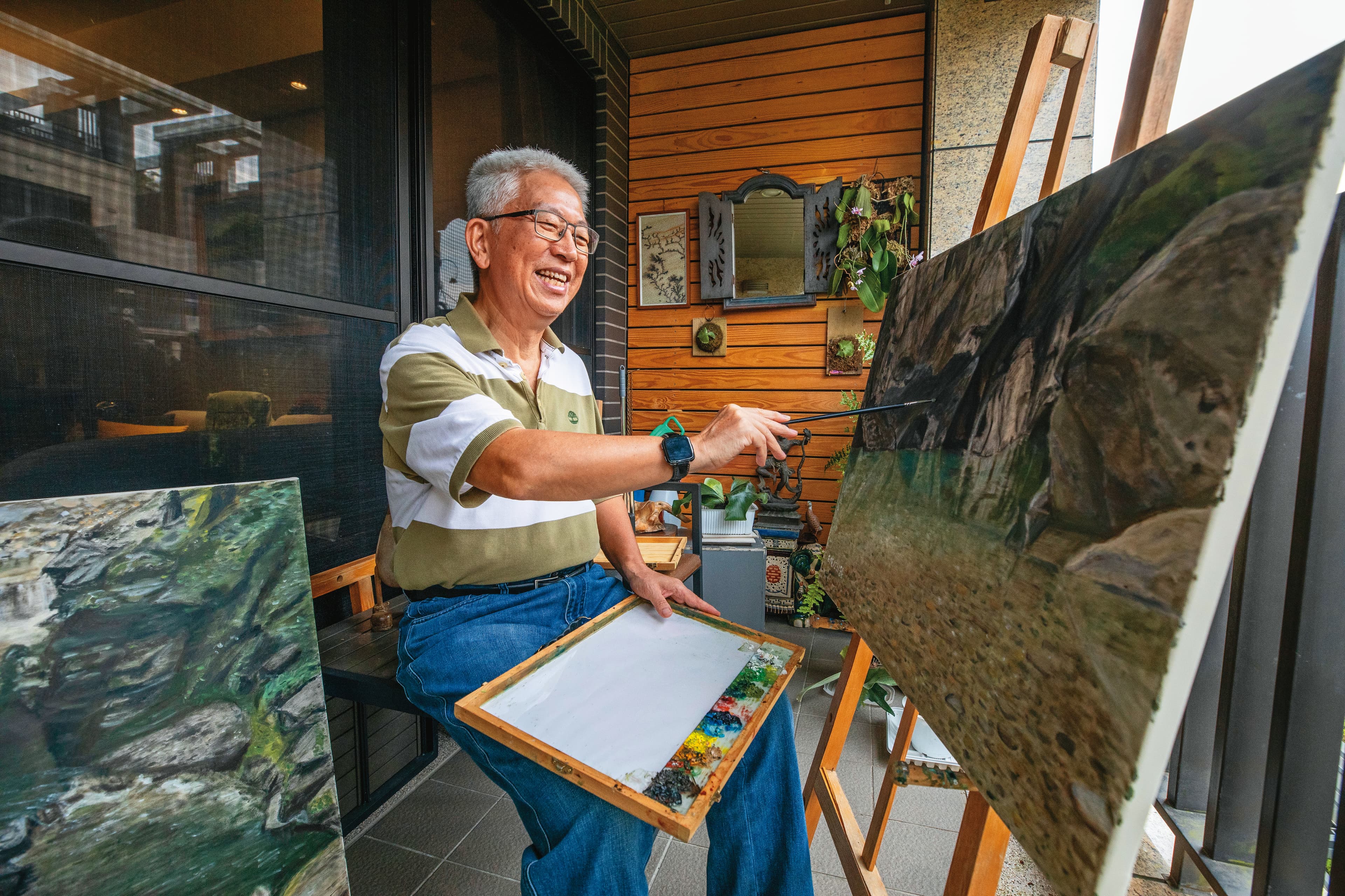 前台北市副市長張金鶚退休後重拾畫筆,還連辦3次畫展,圓了年輕時的遺憾。