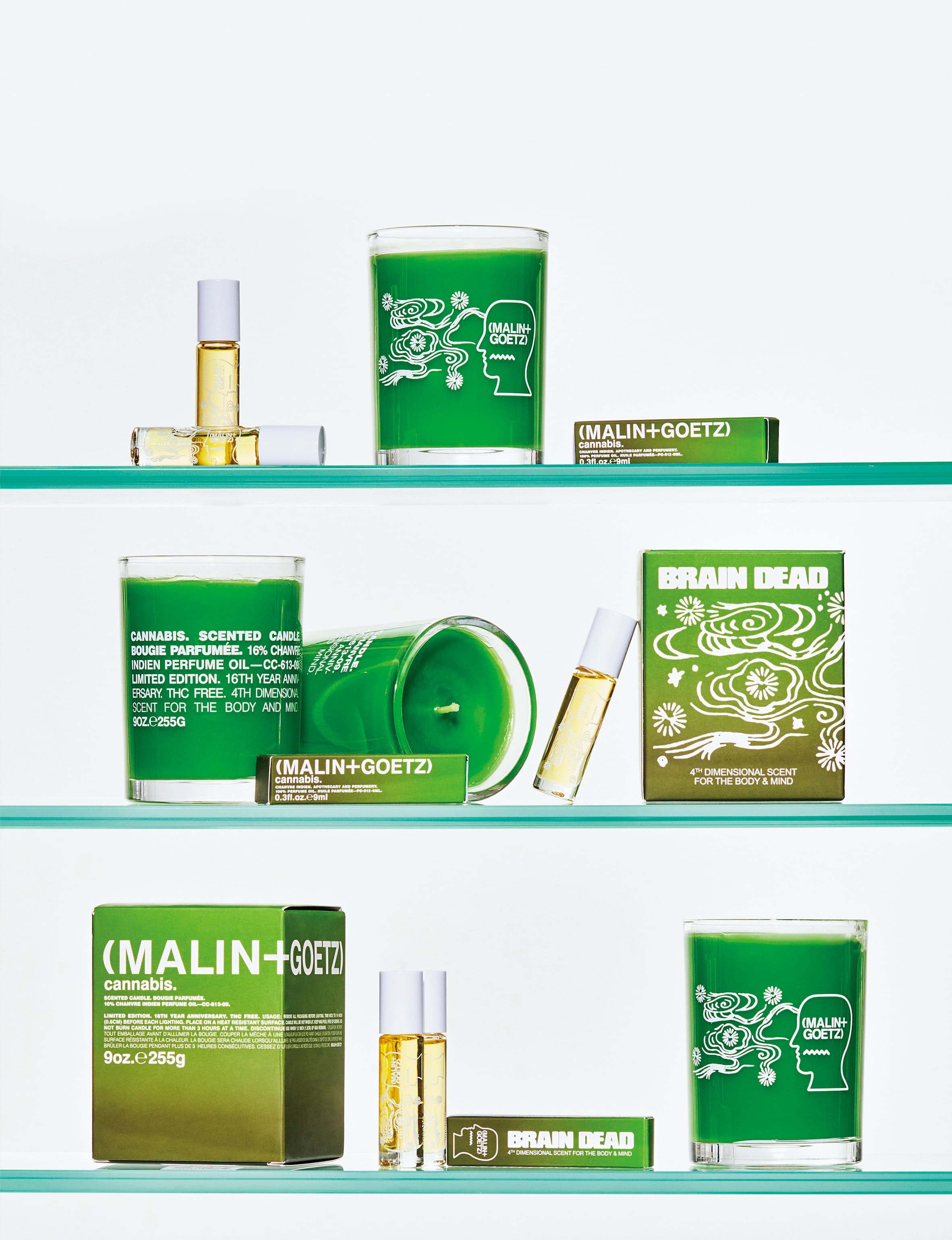 MALIN GOETZ x BRAIN DEAD大麻草16週年聯名款香氛系列,找來街頭品牌BRAIN DEAD為視覺形象操刀。 (10/10 APOTHECARY提供)