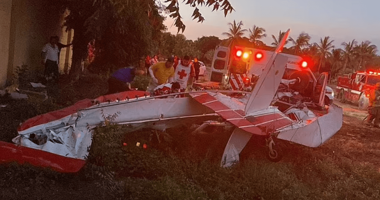 警消發現墜機殘骸,機師安格爾不幸身亡。(翻自《每日郵報》)