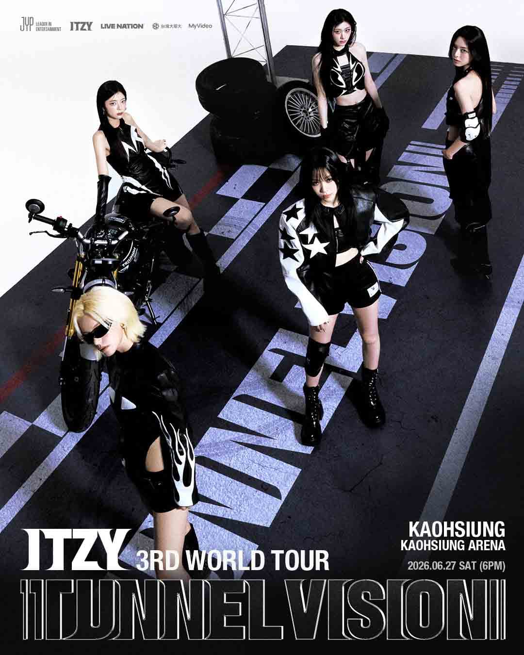《ITZY 3RD WORLD TOUR <TUNNEL VISION> in KAOHSIUNG》將於3月26日全面開賣。(Live Nation提供)