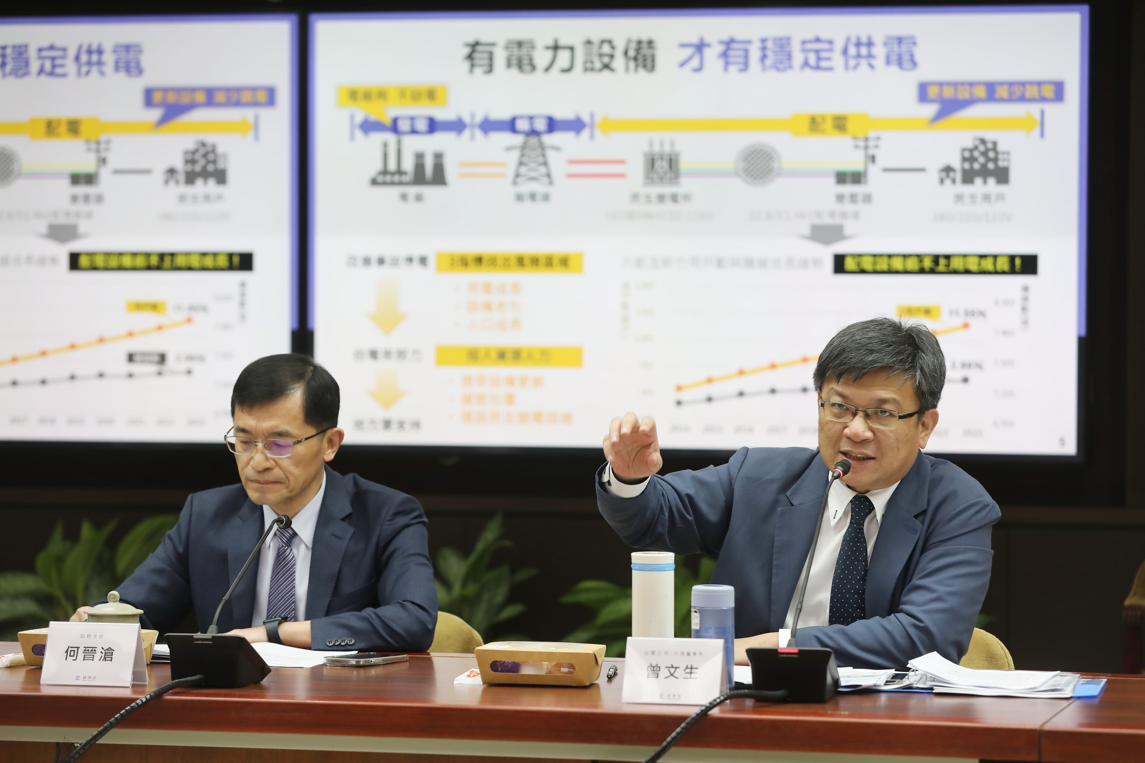 台灣的電價長期比GDP或國民所得比台灣低的菲律賓、泰國,甚至一些非洲國家還要低,這樣的現象其實不太合理。右為台電董事長曾文生