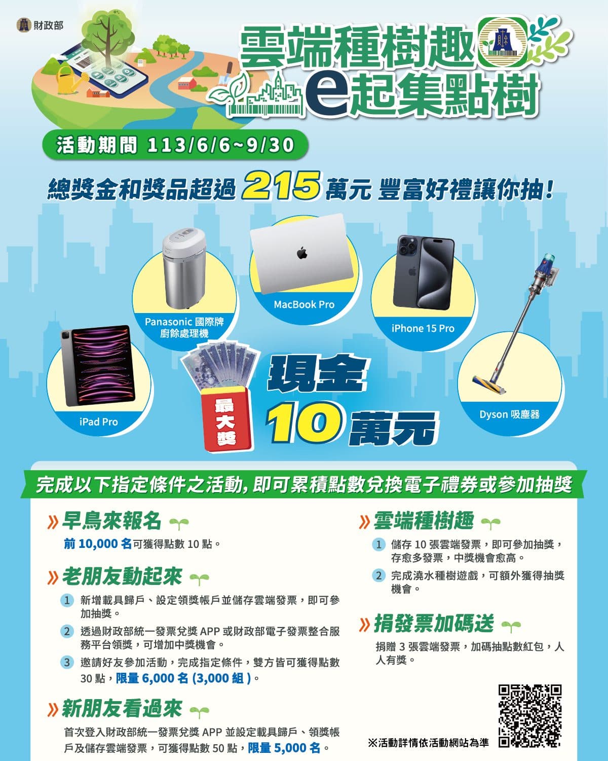 財政部推出雲端發票集點抽獎活動,抽獎結果引發爭議。(翻攝自財政部臉書)