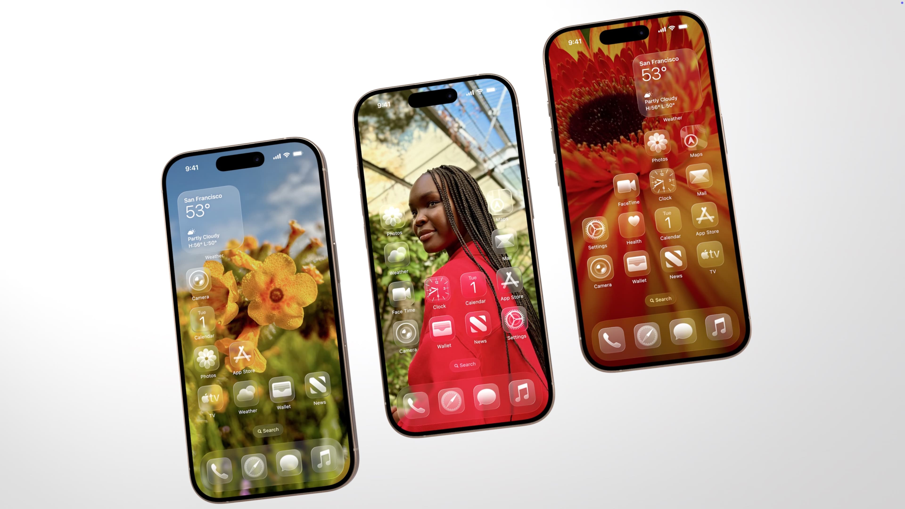 iOS 26的「Liquid Glass」,主打光滑透明與玻璃質感。(翻攝X@theapplehub)