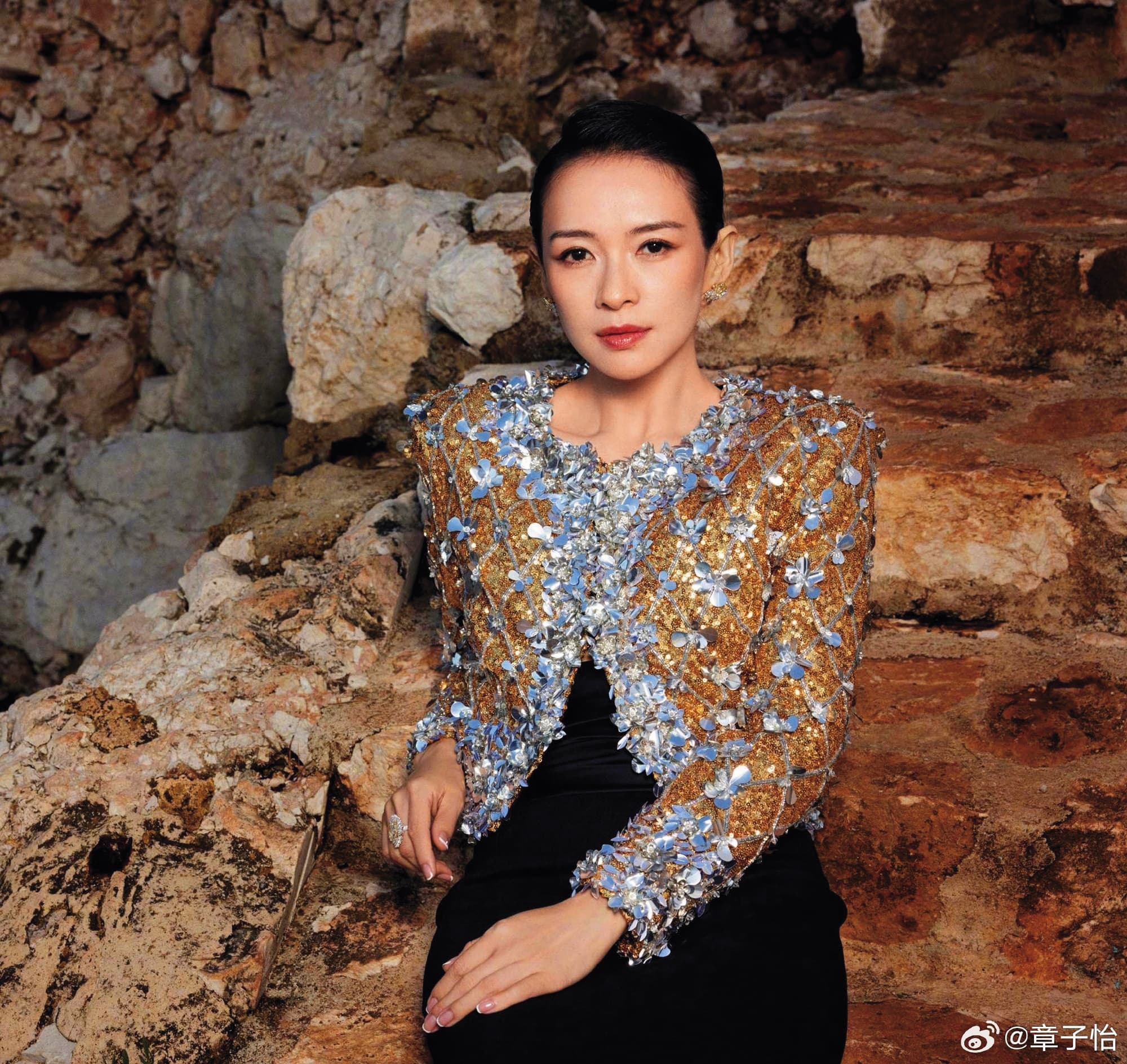 章子怡曾有一任男友是在央視當主持人的撒貝寧,包括他與後來嫁的汪峰都不太獲得章家爸媽認可。(翻攝自章子怡微博)