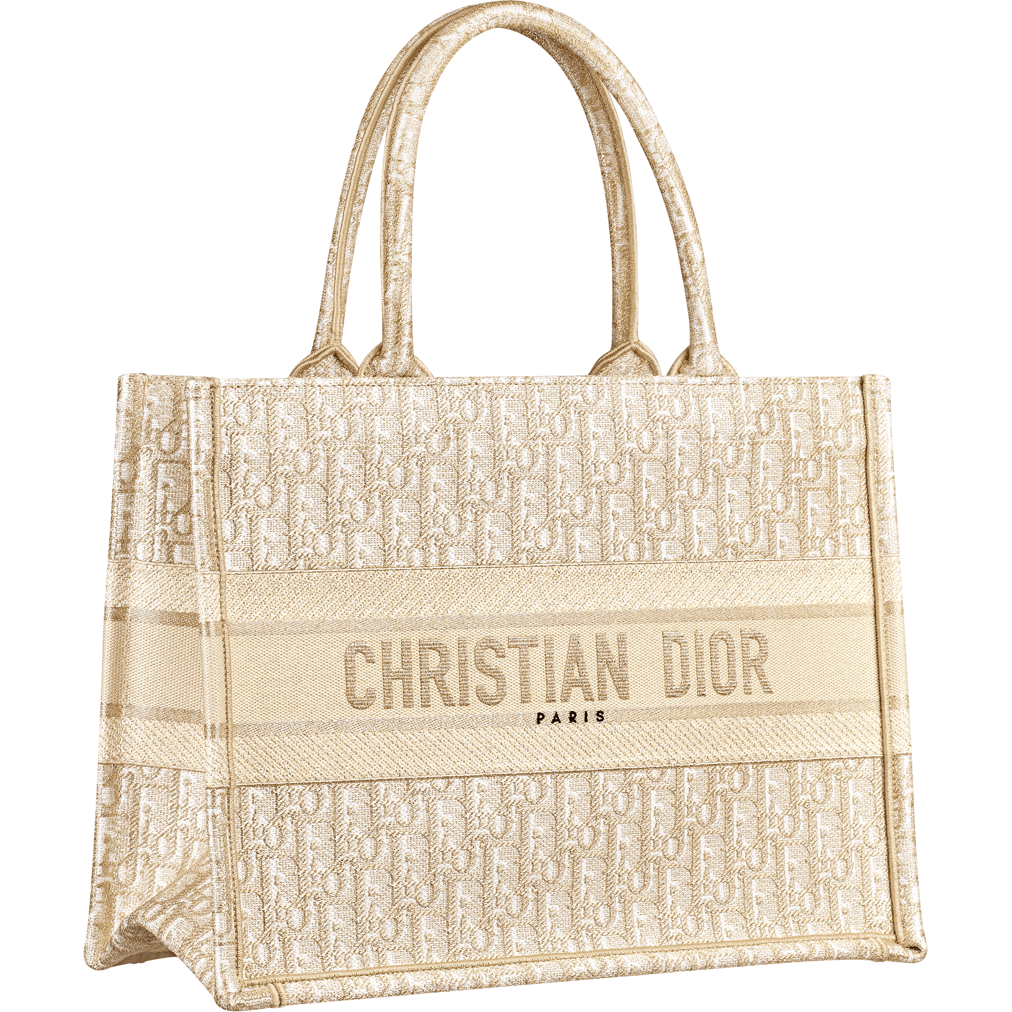 Dior Book Tote金絲線Oblique緹花中型提包。NT$110,000(迪奧提供)