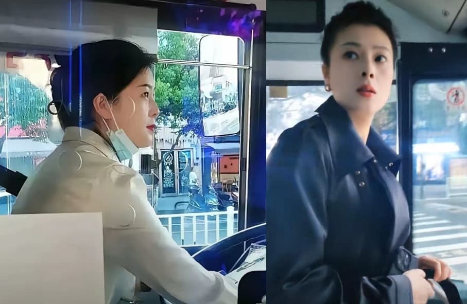 邱姓女司機表示過去曾有駕駛裝載機的經驗,後來轉行當公車司機。(翻攝微博)