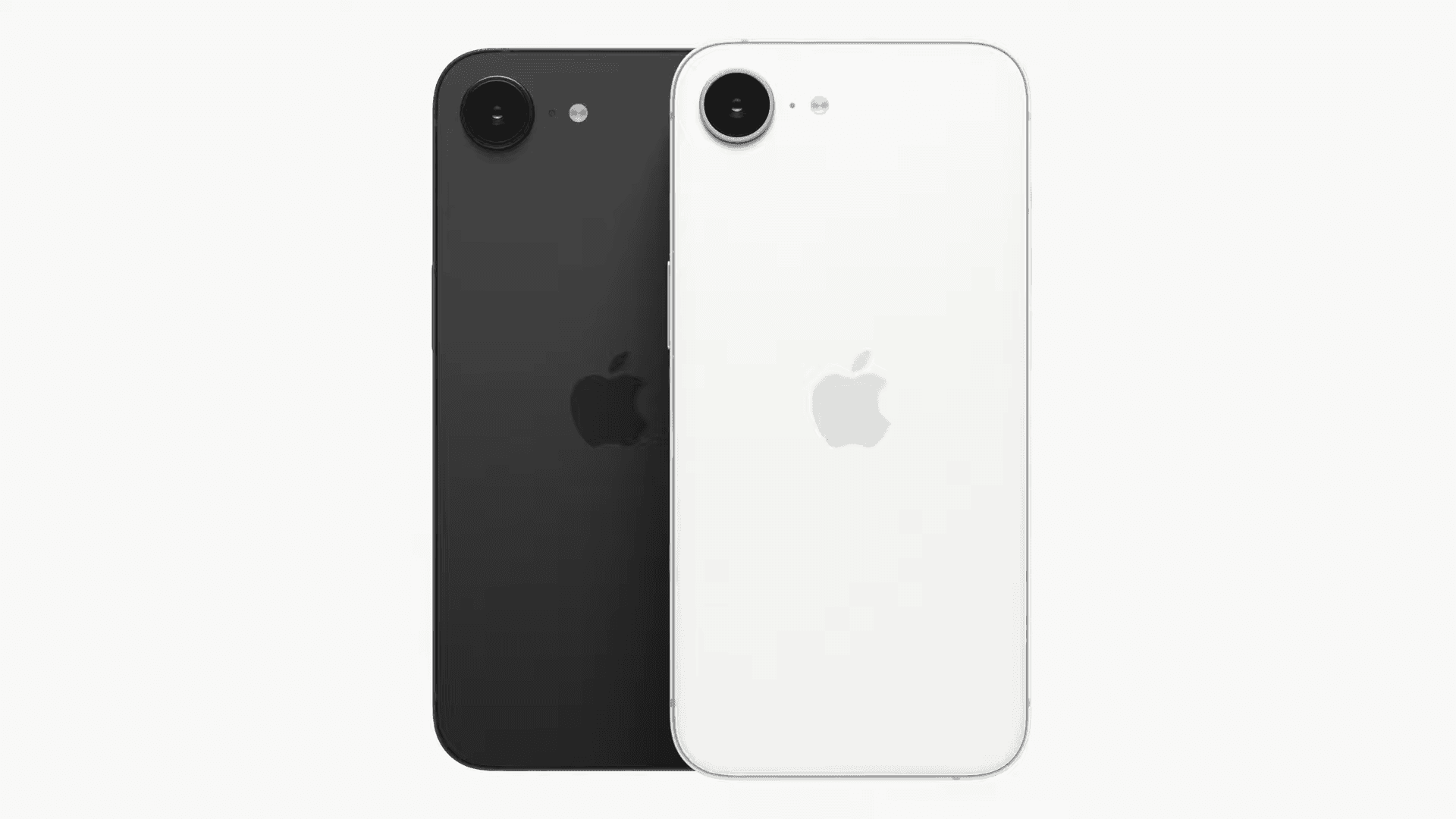 iPhone 16e同樣只採單一主鏡頭,尺寸為6.1吋,提供黑白兩色可選。(翻攝自Apple)