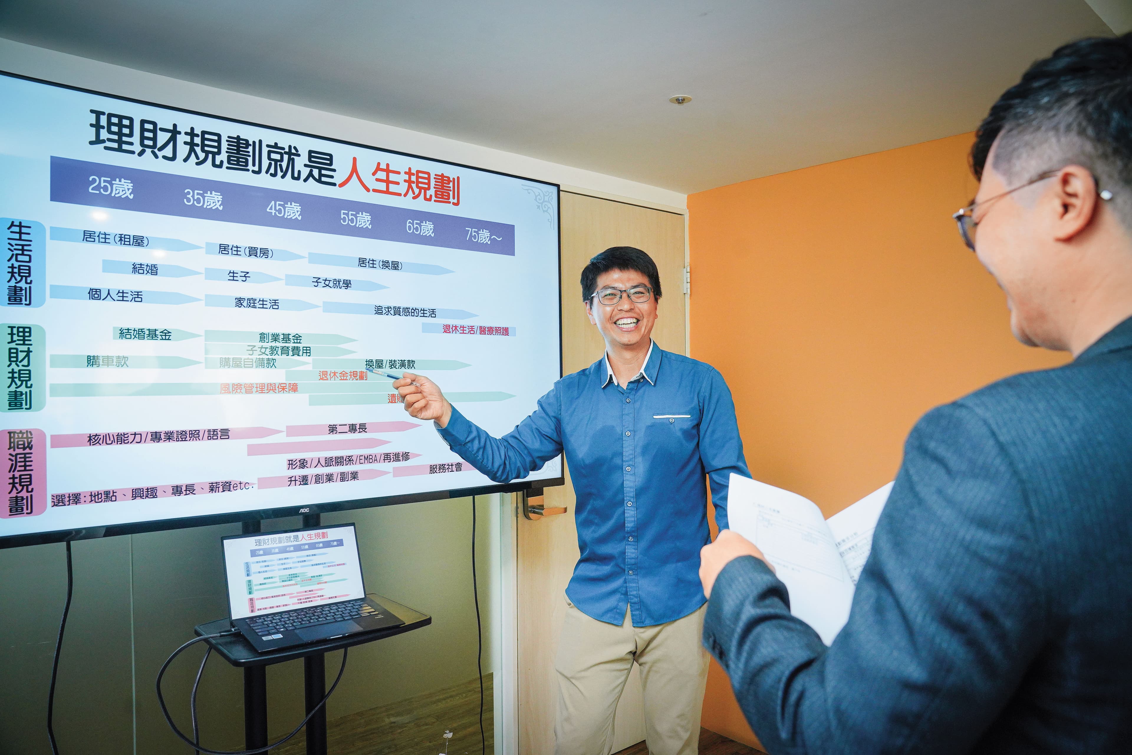 洪哲茗透過資產配置規劃,協助客戶建立穩健投資策略,讓錢在需要的時間出現。