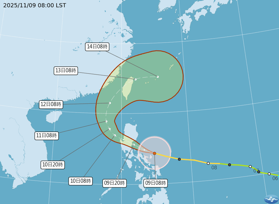鳳凰颱風正朝西北西進行。(氣象署提供)
