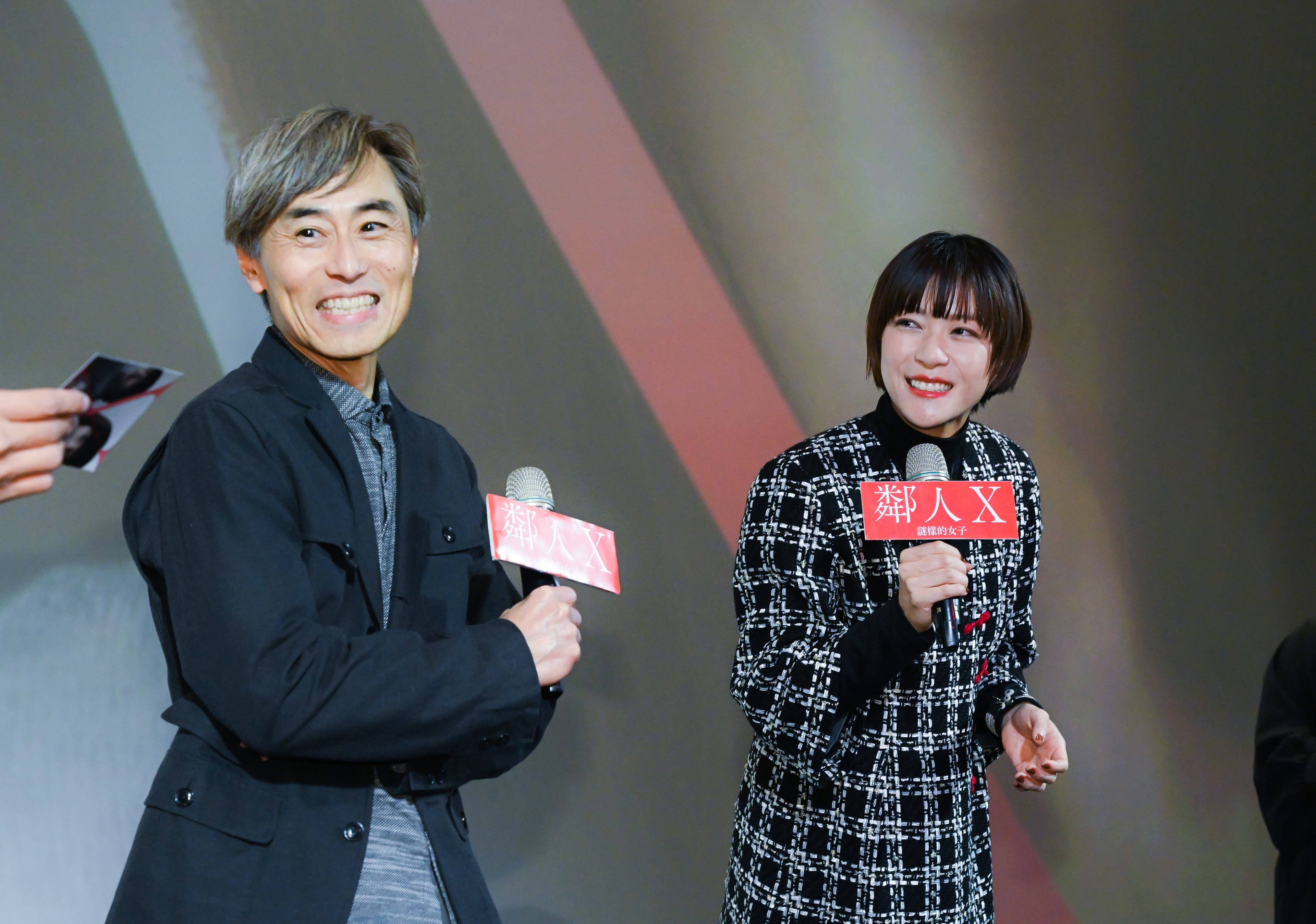 上野樹里(右)昨天與導演熊澤尚人在松仁威秀與台灣影迷互動,留下深刻印象。