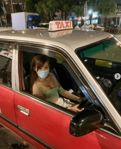 正妹開計程車,老司機想上車。(翻自IG)
